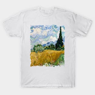 Vincent Van gogh wheatfield cypresses T-Shirt